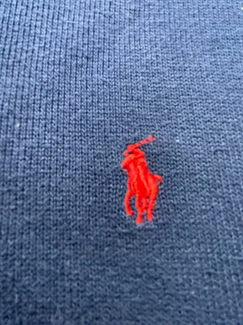 Polo Ralph Lauren Youth XL Navy Quarter Zip Sweater Red Trim Cotton Great